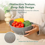 Wheat Straw Bowls, Large Salad Bowls Set of 6-60 OZ Serving Bowl for Kitchen, Camping, Party - Unbreakablke, alternate view 4