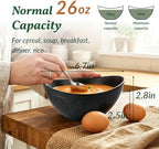 Wheat Straw Serving Bowls Unbreakable Oval Bowls Set of 6 Soup Bowls Microwave Safe Cereal Bowls for Kitchen, alternate view