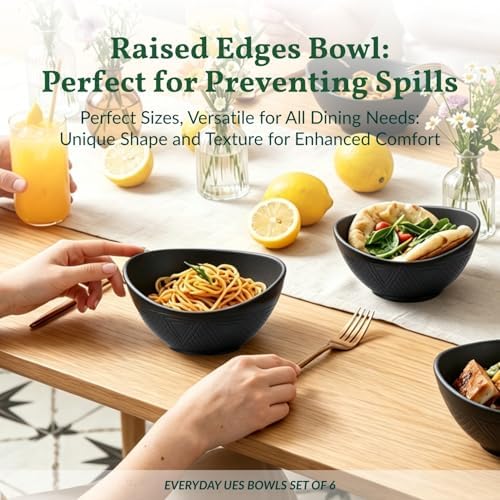 Wheat Straw Serving Bowls Unbreakable Oval Bowls Set of 6 Soup Bowls Microwave Safe Cereal Bowls for Kitchen, alternate view