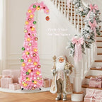 Whimsical Christmas Tree with Ball String Lights, 5FT Pink Pop Up Tree in Pink, alternate view 5