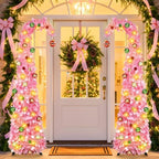Whimsical Christmas Tree with Ball String Lights, 5FT Pink Pop Up Tree in Pink, alternate view 6