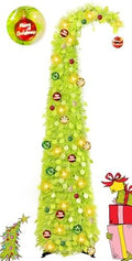 Whimsical Christmas Tree with Ball String Lights for Christmas Decorations in Green