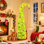 Whimsical Christmas Tree with Ball String Lights for Christmas Decorations in Green, alternate view 2