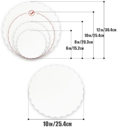 White 10 Inch Wave Cake Boards Round 160-Packs Circles Rounds Base Cake Plate(Thinner But Stronger) in 10 inch /, alternate