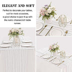 White 10FT Cheesecloth Table Runner Boho Gauze Fabric Table Runner Rustic Sheer Runner for Wedding Bridal Baby, alternate