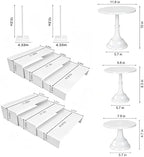 White 11Pcs Metal Dessert Display Set Round Cake Stand Riser Platter in White, alternate view 2