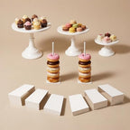 White 11Pcs Metal Dessert Display Set Round Cake Stand Riser Platter in White, alternate view 4
