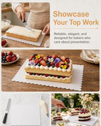 White 14 x 10 Inch Wave Cake Boards 15-Packs Rectangle Base Food-Grade Cardboard Wave Cake Plate(Thinner But, alternate view