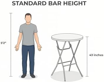 White 32" Round 43" Bar Height Granite Folding Commercial Portable Banquet Card Plastic Coffee Dining Table for, alternate