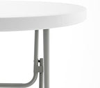 White 32" Round 43" Bar Height Granite Folding Commercial Portable Banquet Card Plastic Coffee Dining Table for, alternate