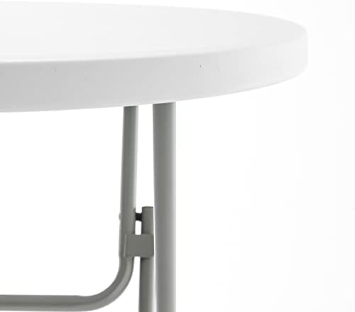 White 32" Round 43" Bar Height Granite Folding Commercial Portable Banquet Card Plastic Coffee Dining Table for, alternate