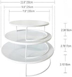 White 3Pcs Half-Circle Nesting Metal Cake Stand Set 8/10/12Inch Tray in White, alternate view 2