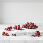 White 3Pcs Half-Circle Nesting Metal Cake Stand Set 8/10/12Inch Tray in White, alternate view 5