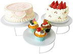 White 3Pcs Half-Circle Nesting Metal Cake Stand Set 8/10/12Inch Tray in White, alternate view 6