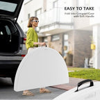 White 48" Round Bi-Folding Commercial Table, 4 Feet Portable Plastic Dining Card Table for Kitchen or Outdoor, alternate view