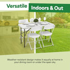 White 4ft Folding Table with Handle | Heavy-Duty Foldable Table | Portable Table for Indoor & Outdoor Use |, alternate view 7
