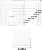 White 6 Inch Wave Cake Boards 160-Packs Squares Base Food-Grade Cardboard Wave Cake Plate(Thinner But Stronger), alternate