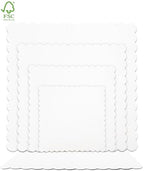 White 6 Inch Wave Cake Boards 160-Packs Squares Base Food-Grade Cardboard Wave Cake Plate(Thinner But Stronger), alternate