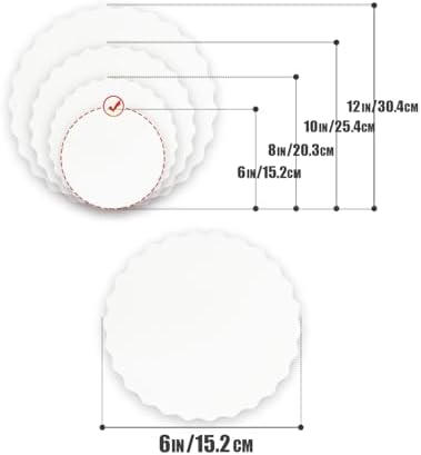 White 6 Inch Wave Cake Boards Round 160-Packs Circles Rounds Base Cake Plate(Thinner But Stronger) in 6 inch /, alternate