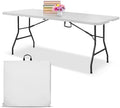 White 6ft Folding Table with Handle | Heavy-Duty Foldable Table | Portable Table for Indoor & Outdoor Use |