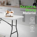 White 6ft Folding Table with Handle | Heavy-Duty Foldable Table | Portable Table for Indoor & Outdoor Use |, alternate view 3