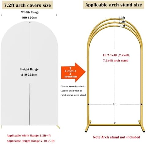 White 7.2FT Arch Cover, Wedding Arch Backdrop Cover in 7.2FT in White, alternate view 3