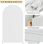 White 7.2FT Arch Cover, Wedding Arch Backdrop Cover in 7.2FT in White, alternate view 4