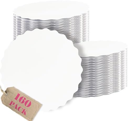 White 8 Inch Wave Cake Boards Round 160-Packs Circles Rounds Base Cake Plate(Thinner But Stronger) in 8 inch /