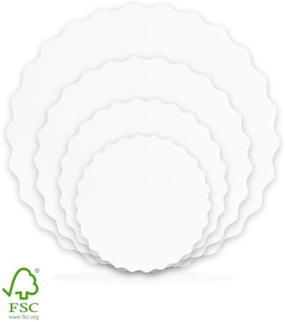 White 8 Inch Wave Cake Boards Round 160-Packs Circles Rounds Base Cake Plate(Thinner But Stronger) in 8 inch /, alternate
