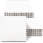 White 9 Inch Wave Cake Boards 15-Packs Squares Base Food-Grade Cardboard Wave Cake Plate(Thinner But Stronger)