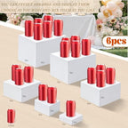White Acrylic Buffet Risers Dessert Table Display Stand with Signs & Marker in White, alternate view 3