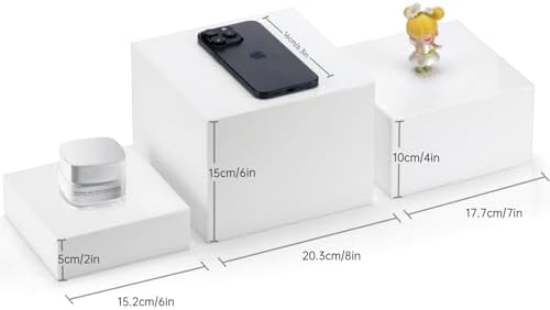 White Acrylic Food Display Risers Boxes Party Wedding Dessert Table Buffet Riser Elevator Riser Tiered Riser, alternate view