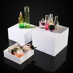 White Acrylic Food Display Risers Boxes Party Wedding Dessert Table Buffet Riser Elevator Riser Tiered Riser, alternate view