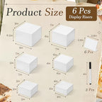 White Acrylic Large Food Risers with Table Sign 6Pcs in White, alternate view 3