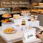 White Acrylic Large Food Risers with Table Sign 6Pcs in White, alternate view 4