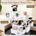 White Acrylic Large Food Risers with Table Sign 6Pcs in White, alternate view 6