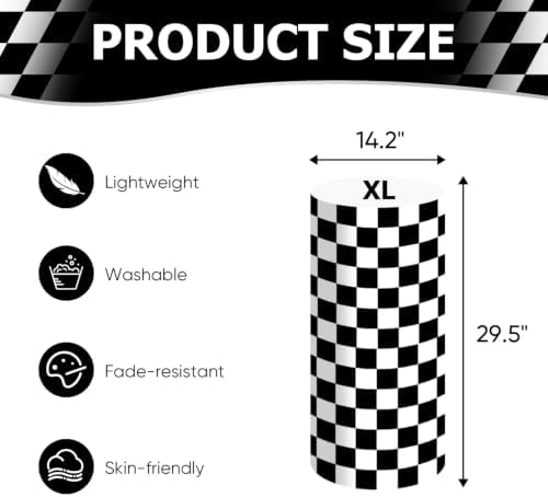 White and Black Checkered Cylinder Pedestal Stand Cover 1 Pcs, alternate view 2