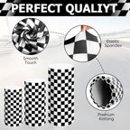 White and Black Checkered Cylinder Pedestal Stand Cover 1 Pcs, alternate view 3