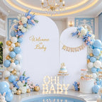 White and Blue Arch Backdrop Cover 7.2FT 6FT Wedding Arch Covers Set of 2 Spandex Fitted Fabric Backdrops, alternate view 4
