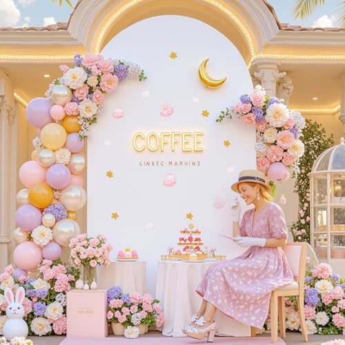 White Arch Backdrop Cover for Wedding, 7.2FT White Arch Cover Stretchy Backdrops, Double-Sided Arch Stand Covers, alternate