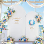 White Arch Backdrop Cover for Wedding, 7.2FT White Arch Cover Stretchy Backdrops, Double-Sided Arch Stand Covers, alternate