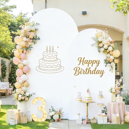 White Arch Backdrop Cover, Set 6FT & 7.2FT Wedding Arch Covers in 6FT, 7.2FT in White, alternate view 4