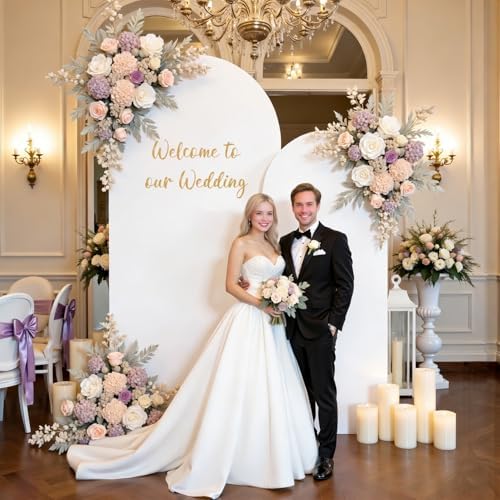 White Arch Backdrop Cover, Set 6FT & 7.2FT Wedding Arch Covers in 6FT, 7.2FT in White, alternate view 5