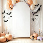 White Arch Backdrop Cover Spandex Fitted 5FT White Halloween Arch Covers in 2.2ftx5ft in White