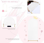 White Arch Backdrop Cover Spandex Fitted 5FT White Halloween Arch Covers in 2.2ftx5ft in White, alternate view 2
