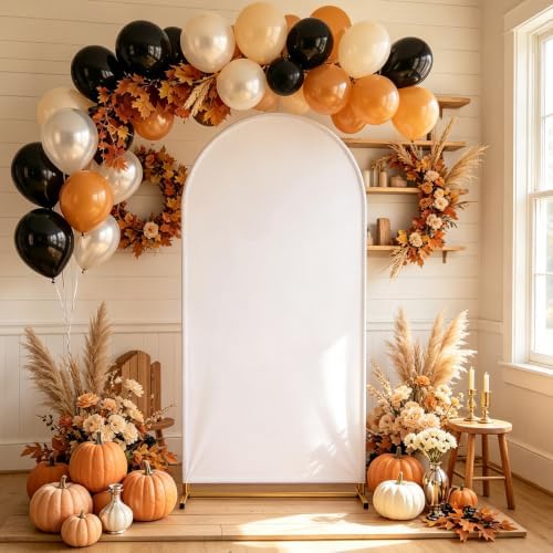 White Arch Backdrop Cover Spandex Fitted 5FT White Halloween Arch Covers in 2.2ftx5ft in White, alternate view 5