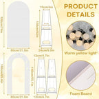 White Arch Backdrop Stand with Lights for Wedding and Birthday Decorations, alternate view 2
