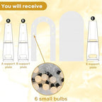 White Arch Backdrop Stand with Lights for Wedding and Birthday Decorations, alternate view 3
