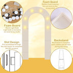 White Arch Backdrop Stand with Lights for Wedding and Birthday Decorations, alternate view 5