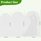 White Arch Covers Set of 3-7.2FT 6.6FT 6FT, Spandex Opaque, alternate view 2
